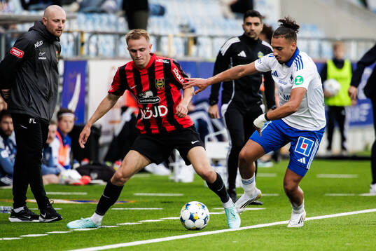 Brommapojkarnas Victor Lind och IFK Norrköpings Moutaz