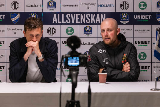 IFK Norrköpings tränare Martin Falk och Brommapojkarnas