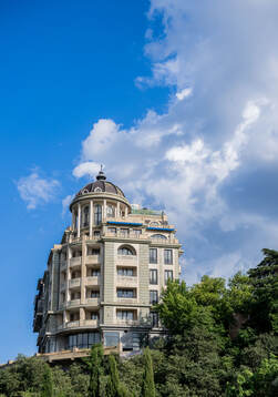 General view of a house in the city of Tbilisi
