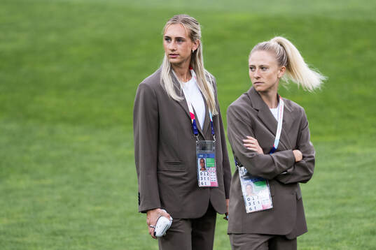 Ellen Wangerheim and Rebecka Blomqvist of Sweden