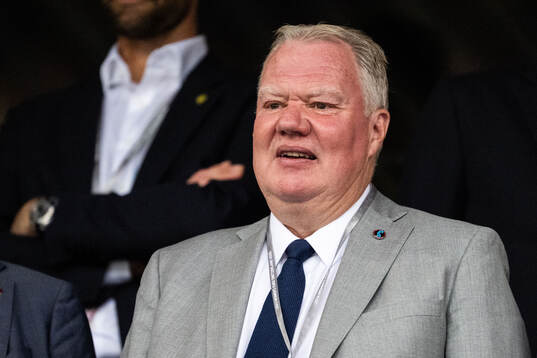 Karl-Erik Nilsson, vice president of UEFA in the stands