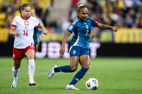 Dominika Grabowska of Poland and Madelen Janogy of Sweden