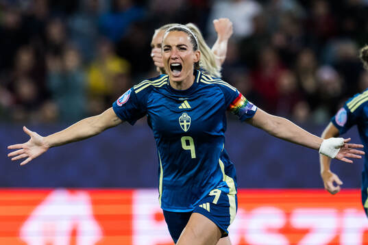Kosovare Asllani of Sweden celebrates