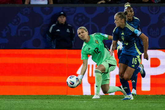 Goalkeeper Jennifer Falk of Sweden