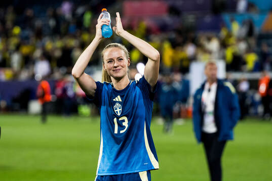 Amanda Ilestedt of Sweden celebrates