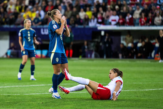 Filippa Angeldahl of Sweden looks dejected