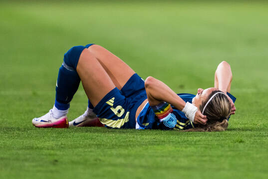 Kosovare Asllani of Sweden in pain