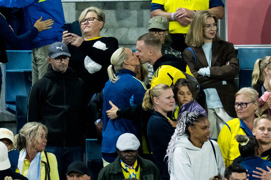 Jonna Andersson of Sweden with her boyfriend