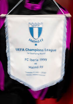 General view of the matchday pennant in the dressing room