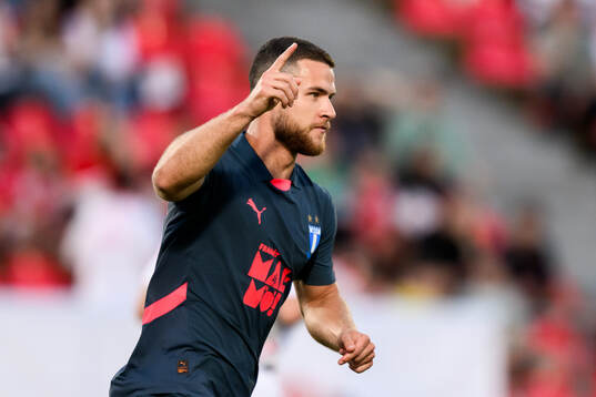 Gabriel Busanello of Malmö FF celebrates