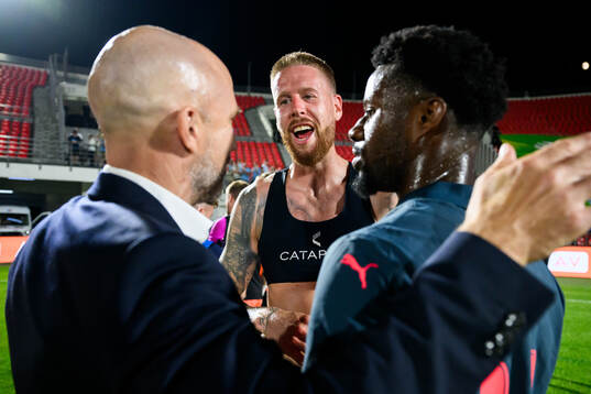 Head coach Henrik Rydström, Pontus Jansson and Emmanuel