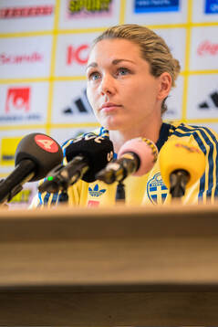 Goalkeeper Jennifer Falk of the Swedish women's national