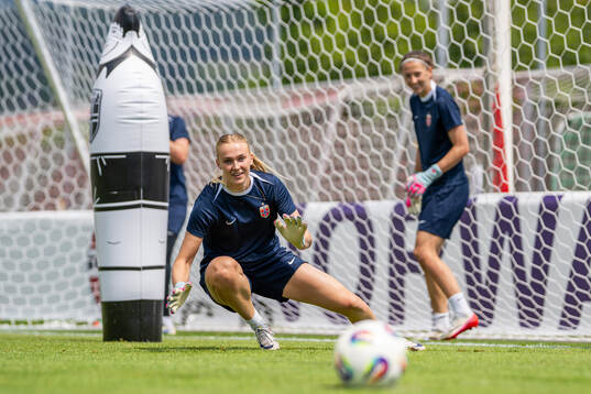 Goalkeeper Selma Panengstuen of the Norwegian women's