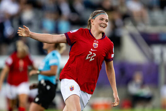 Signe Gaupset of Norway celebrates