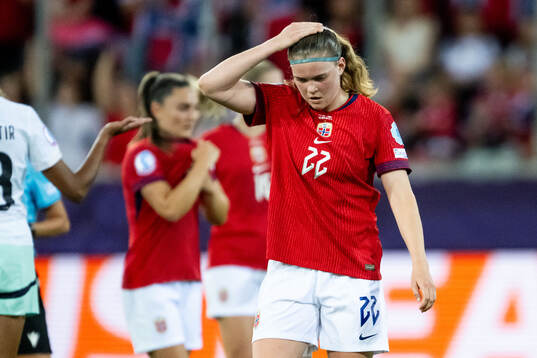 Signe Gaupset of Norway looks dejected