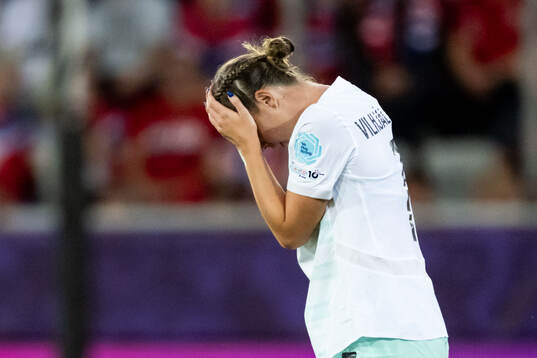 Karolina Vilhjálmsdottir of Iceland looks dejected