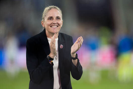 Head coach Gemma Grainger of Norway celebrates