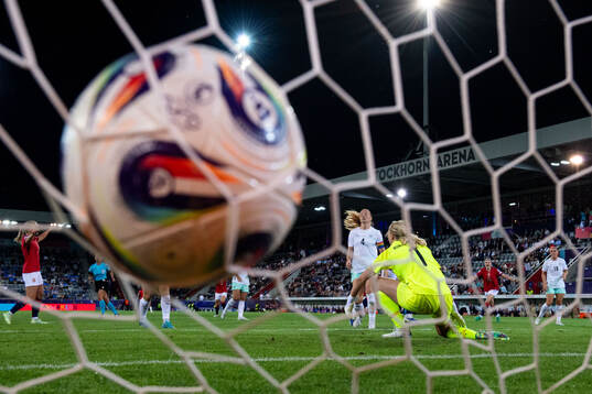 Frida Maanum of Norway (not pictured) scores 3-1 behind