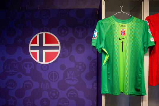 The kit of goalkeeper Cecilie Fiskerstrand of Norway in the