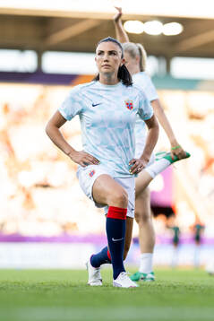Ingrid Syrstad Engen of Norway warms up