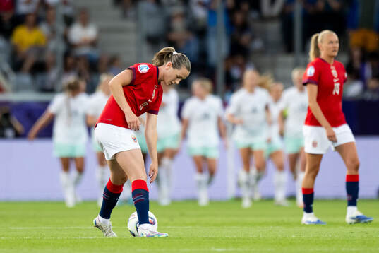 Elisabeth Terland of Norway looks dejected
