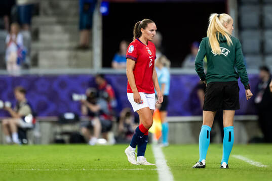 Signe Gaupset of Norway looks dejected