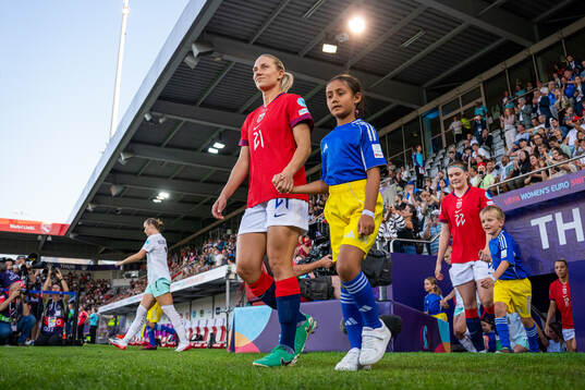 Lisa Naalsund of Norway enters the pitch