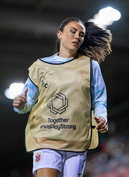 Ingrid Syrstad Engen of Norway warms up