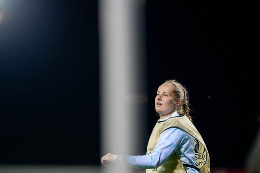 Goalkeeper Aurora Mikalsen of Norway warms up