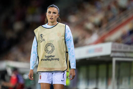 Ingrid Syrstad Engen of Norway warms up
