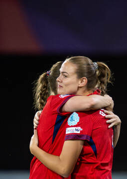 Maren Mjelde of Norway is substituted with Marthine