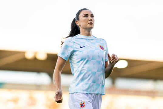 Ingrid Syrstad Engen of Norway warms up