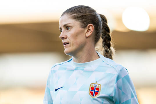Maren Mjelde of Norway warms up