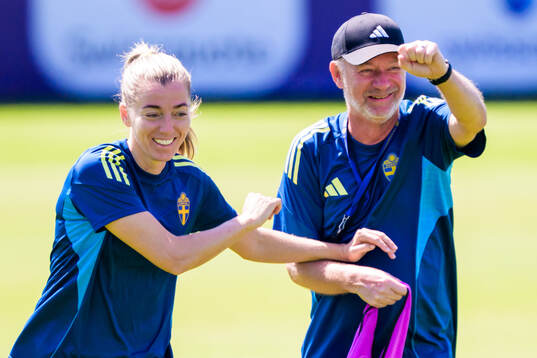 Linda Sembrant and head coach Peter Gerhardsson of the