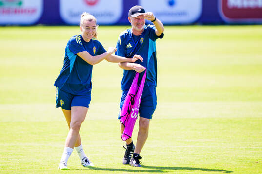 Linda Sembrant and head coach Peter Gerhardsson of the
