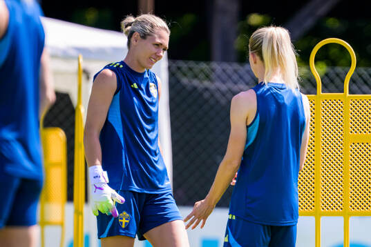 Goalkeeper Jennifer Falk of the Swedish women's national