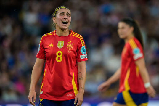 Mariona Caldentey of Spain looks dejected