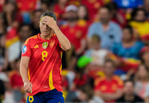 Mariona Caldentey of Spain looks dejected