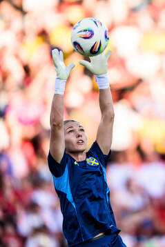 goalkeeper Jennifer Falk of Sweden