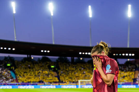 Carlotta Wamser of Germany looks dejected