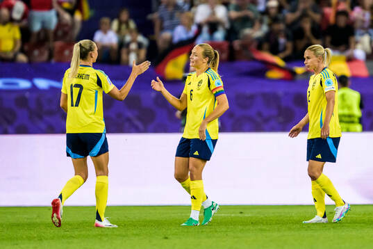 Ellen Wangerheim, Magdalena Eriksson and Jonna Andersson of