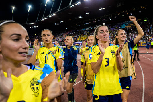 Linda Sembrant of Sweden celebrates