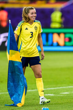 Linda Sembrant of Sweden celebrate