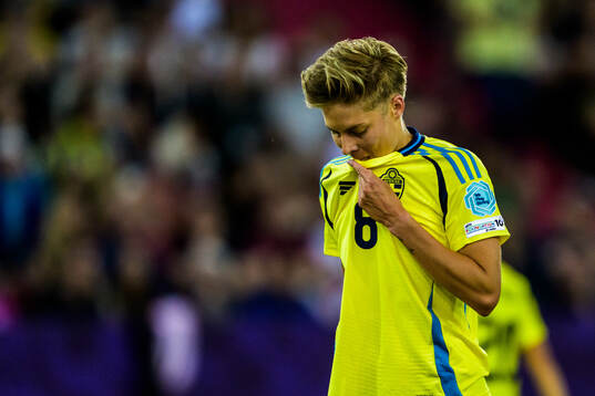 Lina Hurtig of Sweden looks dejected