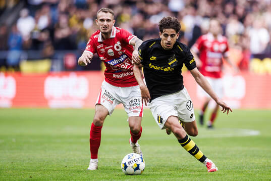 Degerfors Christos Gravius och AIKs Taha Ayari