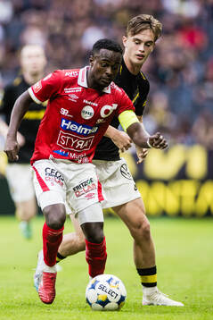 Degerfors Nahom Netabay och AIKs Yannick Geiger