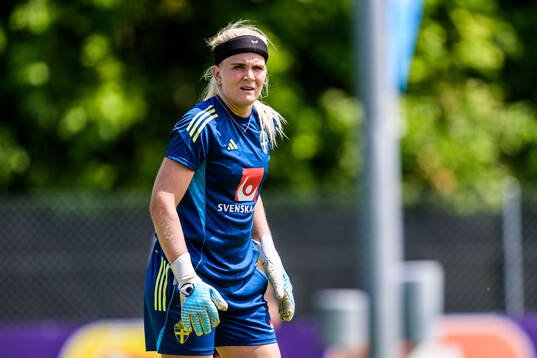 Goalkeeper Emma Holmgren of the Swedish women's national