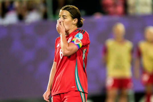 Josie Green of Wales looks dejected