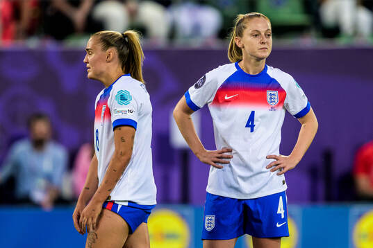 Georgia Stanway and Keira Walsh of England