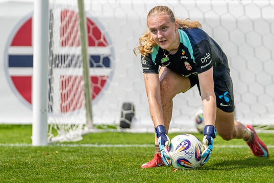 Goalkeeper Sunniva Skoglund of the Norwegian women's